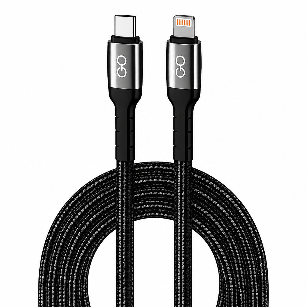 GO 2-Meter Braided Fast Charging Cable (Type-C to Lightning)